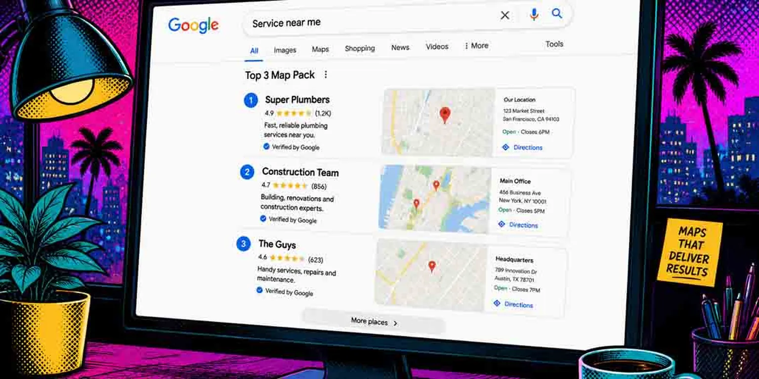 Google Maps three-pack ranking